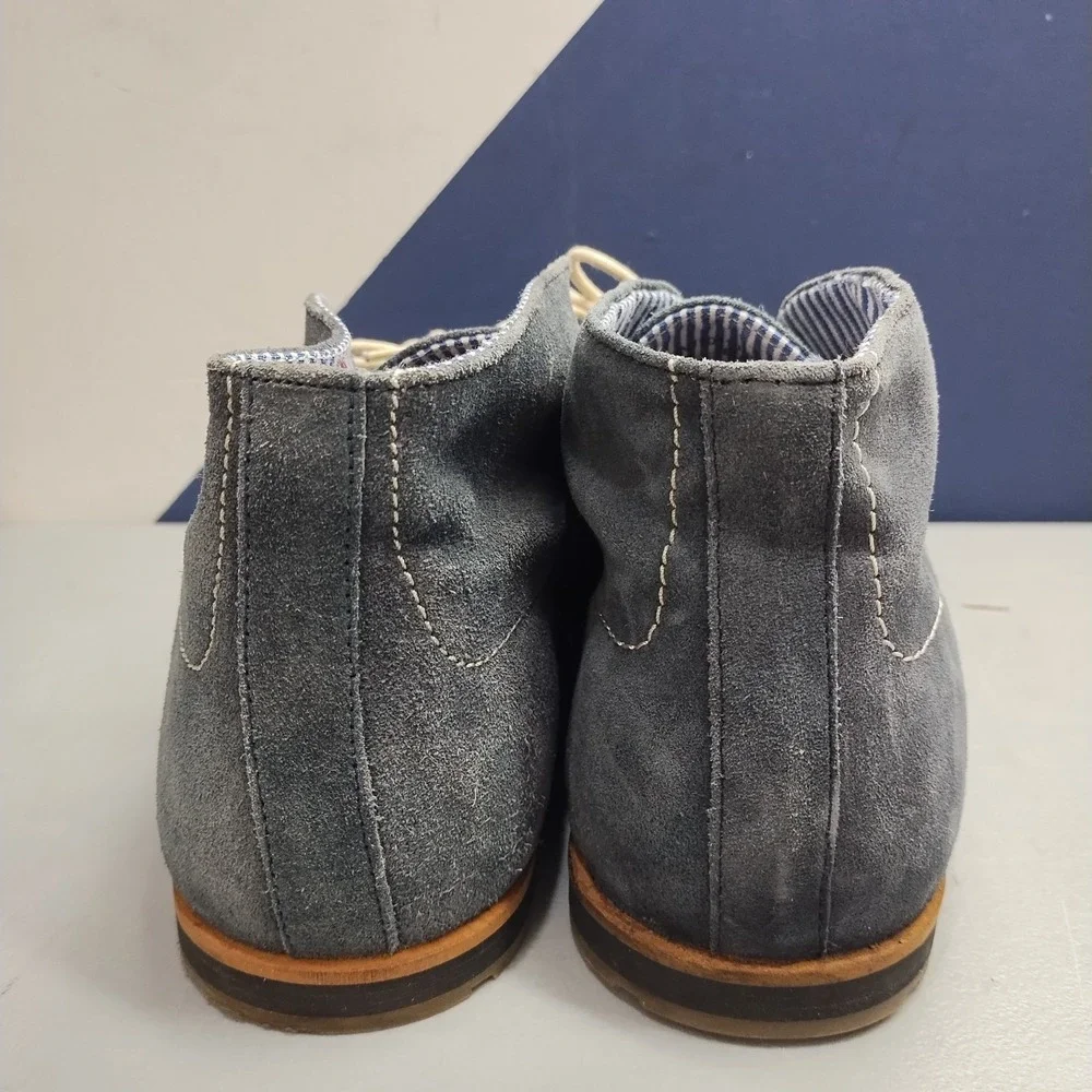Ben Sherman Chukka Boots Mens Size 12 Blue Leather Comfort Almond Toe Lace Up